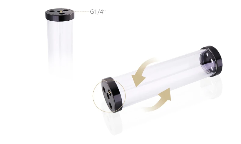 BYKSKI Silver 130/180/240 мм X 60 мм Диаметр цилиндрический дизельный двигатель с водяным охлаждением бак Алюминий сплав Хладагент+ акриловый G1/4 резервуар