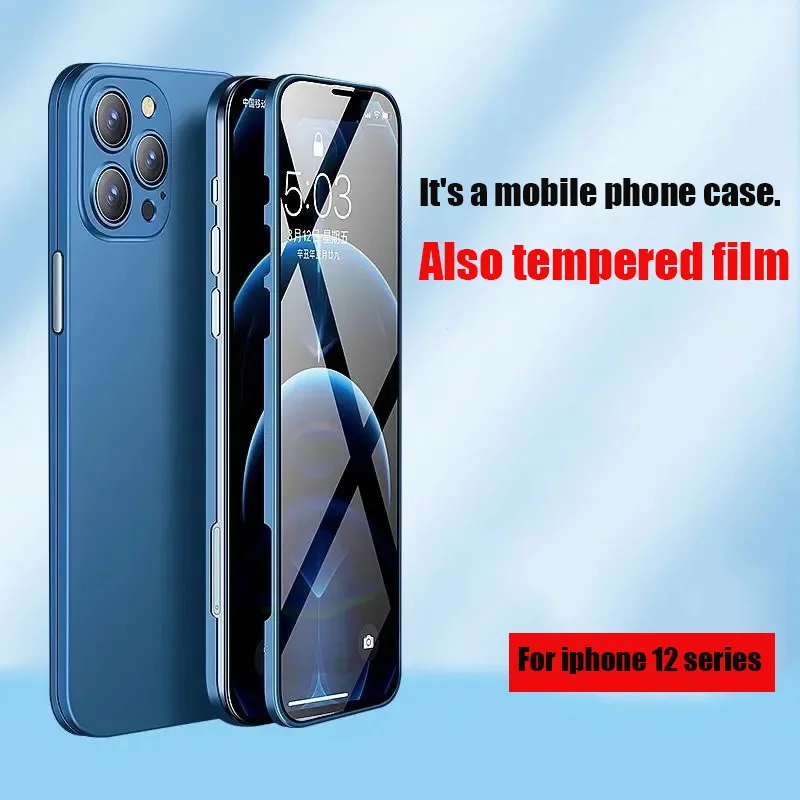 

For iphone 12ProMax shell film integrated iPhone12 mobile phone film 12pro ultra-thin all-inclusive tempered film edging shell