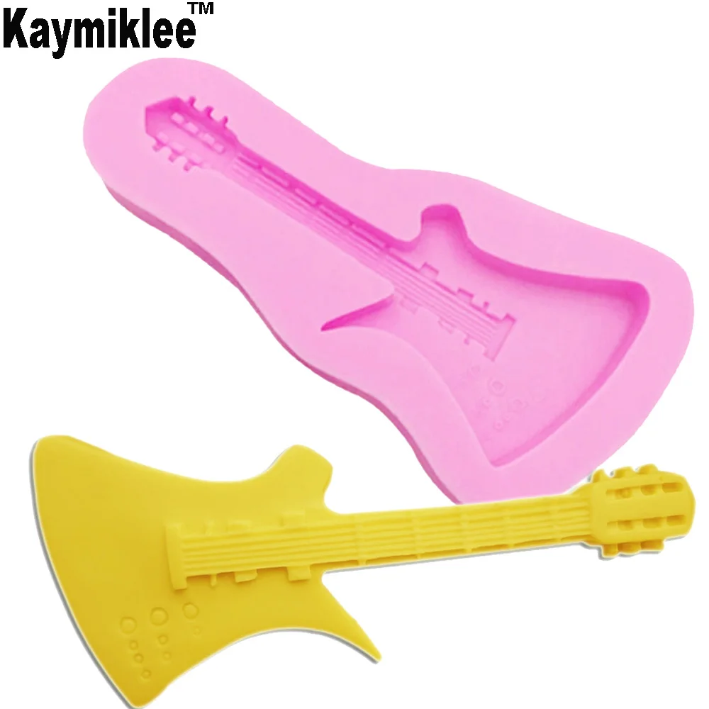 Силиконовая форма Kaymiklee M089 для гитары, уф смолы, помадки, шоколада, конфет, мастики, леденец, кристалл, эпоксидная мягкая глина, инструменты для выпечки