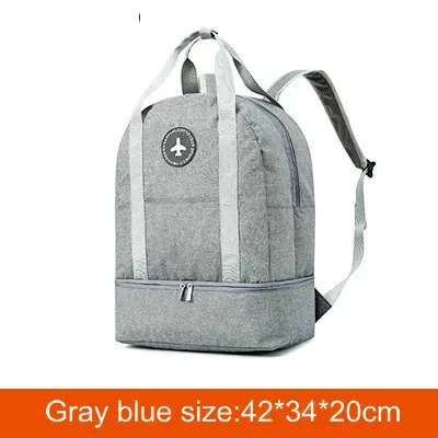 Gray Спортивные сумки для женщин, спортивный рюкзак для мужчин с обувью, мужская сумка для путешествий, большая поклажа, спортивные сумки для йоги, спортивная сумка - Цвет: Gray