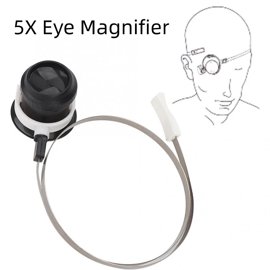 5X глаз Оборудование для ремонта часов и ювелирных изделий с петлей Лупа повязка