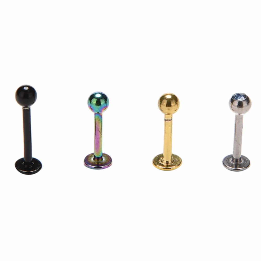 1 шт. хирургическая Нержавеющая сталь кольцо для пирсинга губ кольца пирсинг 18G