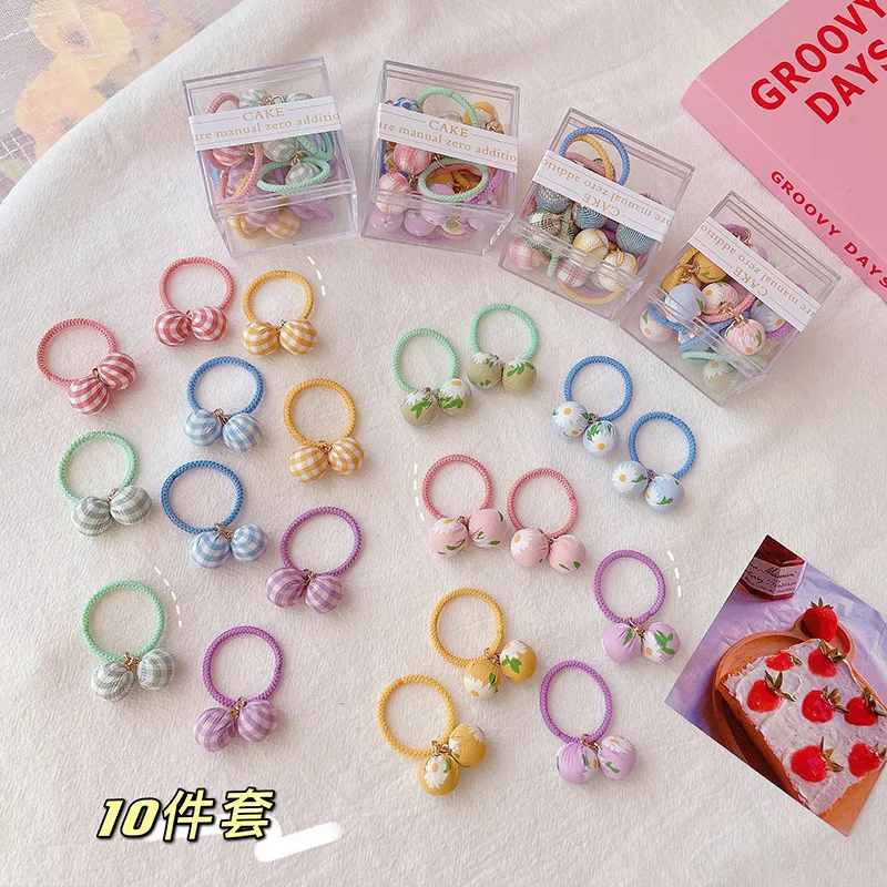 Женские корейские резинки для волос с цветочным принтом маргаритки эластичные в