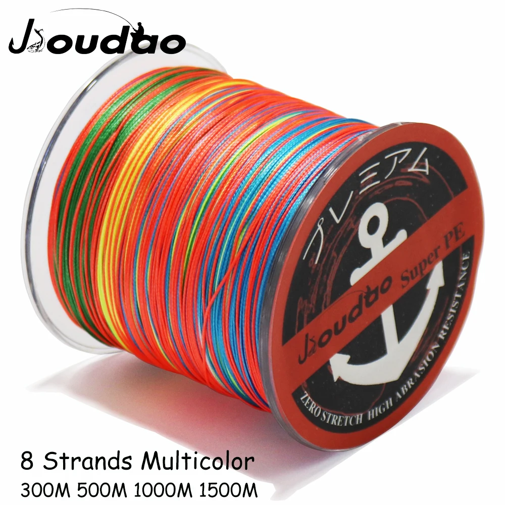 

Jioudao Series Multicolor Fishing Line 300M 500M 1000M 1500M 8 Strands Braided Fishing Line Multifilament PE Line 10-220LB