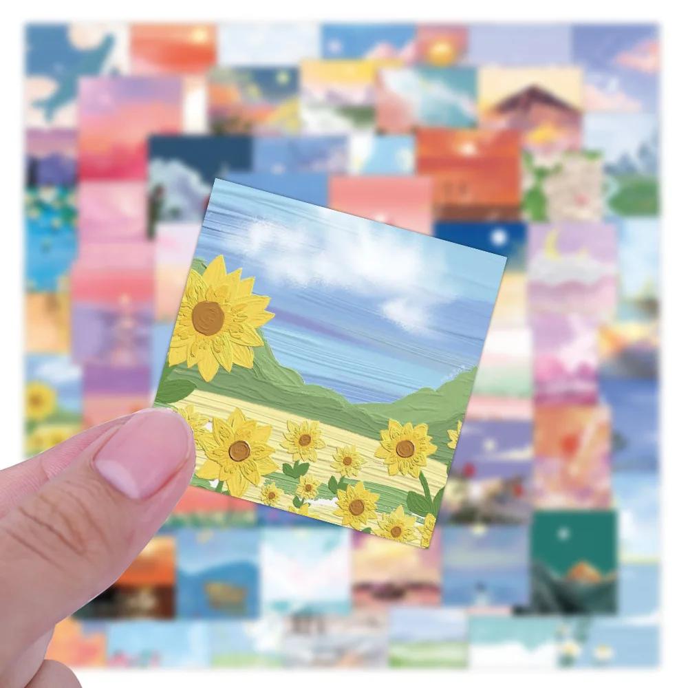 103060pcs ins style pink landscape graffiti stickers aesthetic sunshine decals luggage laptop skateboard phone sticker toys free global shipping