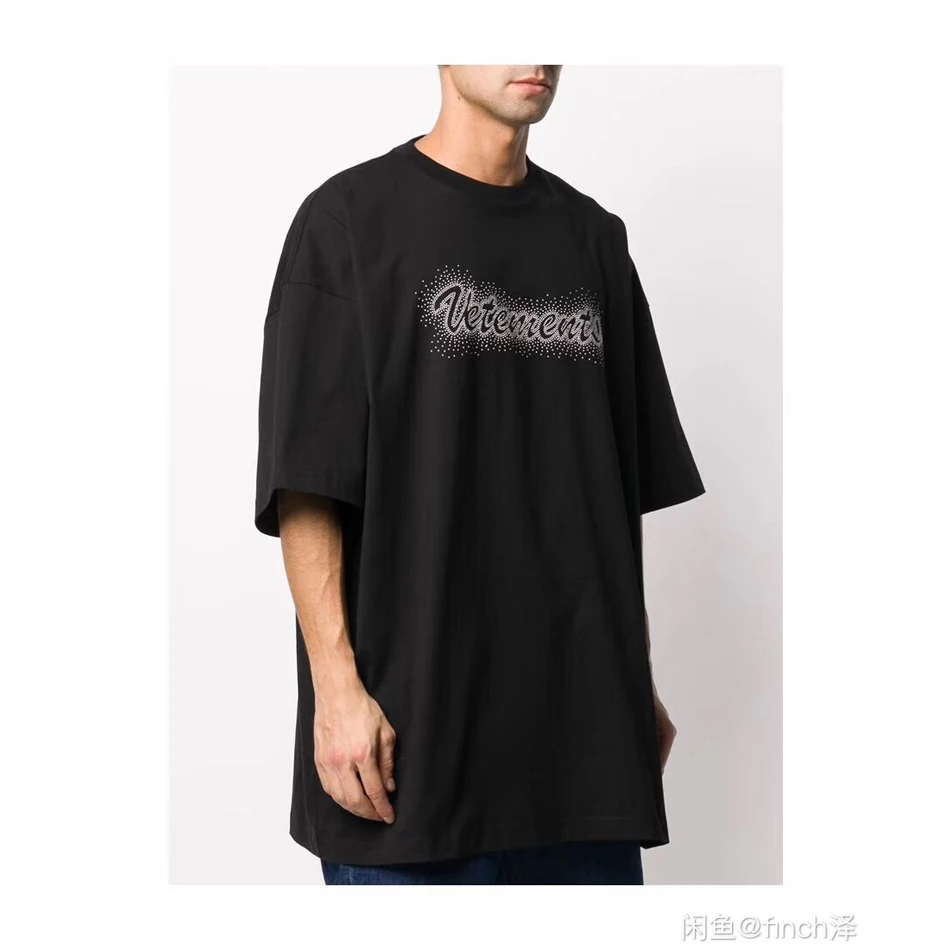 2020 Мужская и женская футболка VETEMENTS блестящие футболки Vetements лето-весна VTM топы в