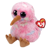 ty 6 15 cm beanie big eyes multicolor kiwi bird baby plushie toy cute appease sleeping stuffed animal doll kid birthday gift