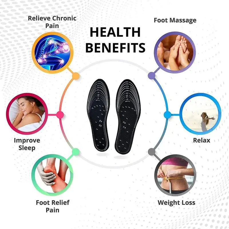 

1 Pair Foot Acupoint Magnetic Therapy Insoles For Men Women Care Health Acupuncture Shoes Weight Mat Slimming Loss Massage E8W3