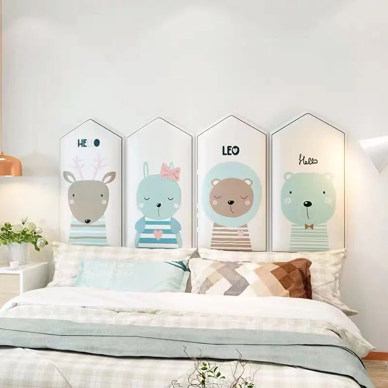 

25x50cm Baby Anti-Collision Soft Bag Bed Headboard Wall Stickers Kids Bedroom Tatami Self-Adhesive Headboard Wall Decor Sticker