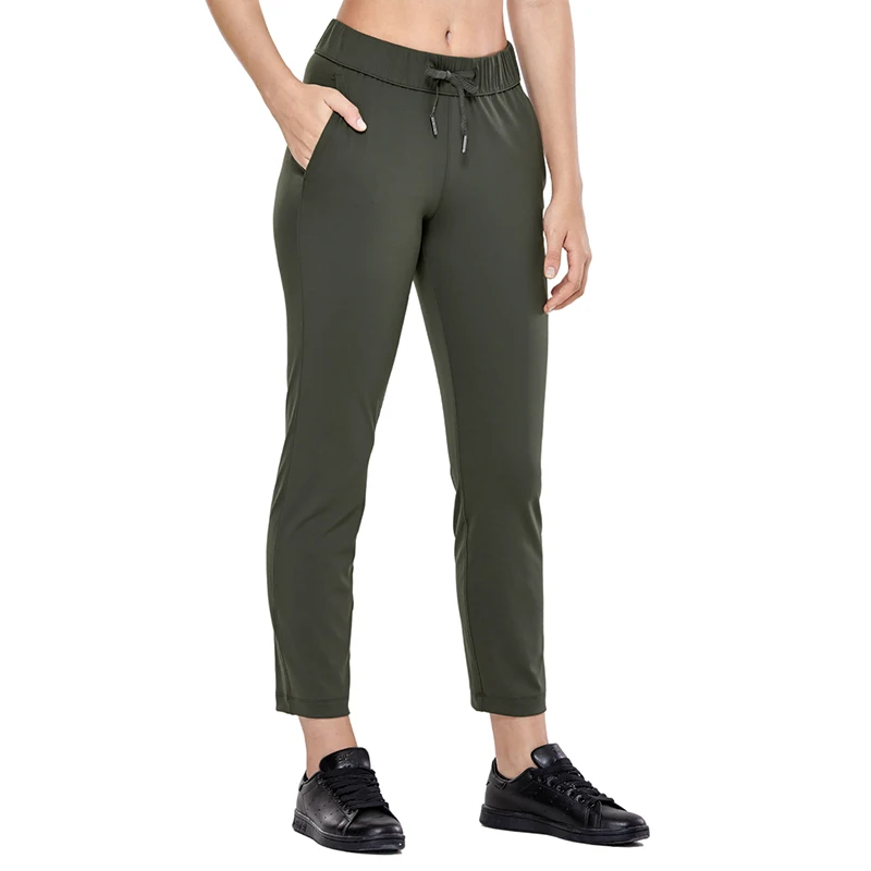 Olive Green03 CRZ Йога женские эластичные брюки с завязками на талии спортивные брюки для тренировок - Цвет: Olive Green03