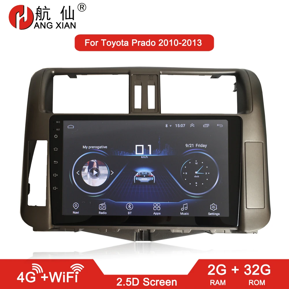 

Автомагнитола HANG XIAN 2 din для Toyota Prado 2010-2013, автомобильный dvd-плеер с GPS-навигацией, автомобильные аксессуары для Авторадио, 4G, Интернет
