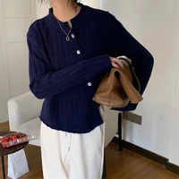 2021 new spring autumn ol outwear fashion irregular pullover tops single breasted sweater women elegant loose knitted sweaters