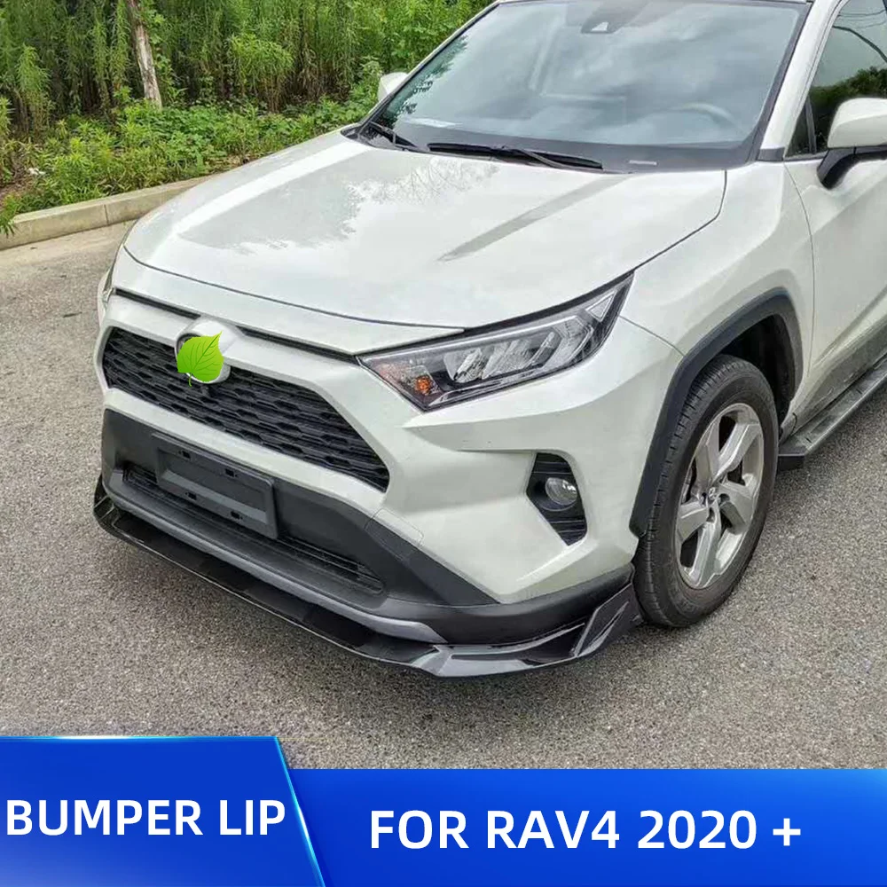 Сплиттер для переднего бампера диффузор подбородка губ Toyota RAV4 2019 2020 глянцевый