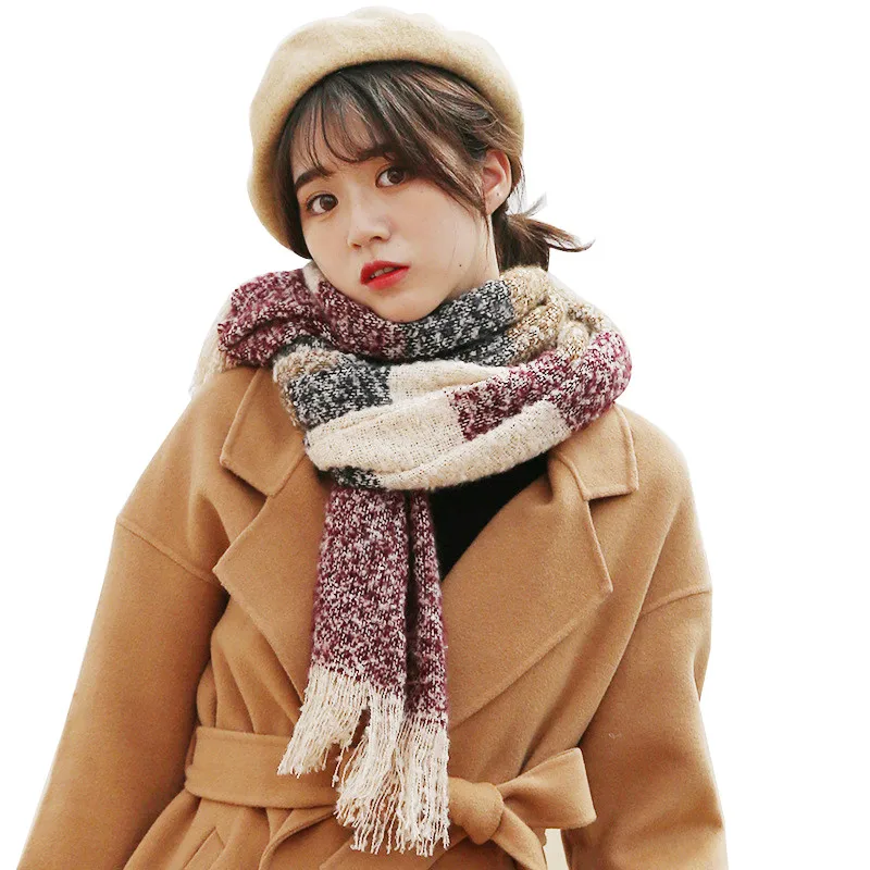 Роскошный клетчатый шарф deigner пашмины для женщин зимние кашемировые шарфы модное