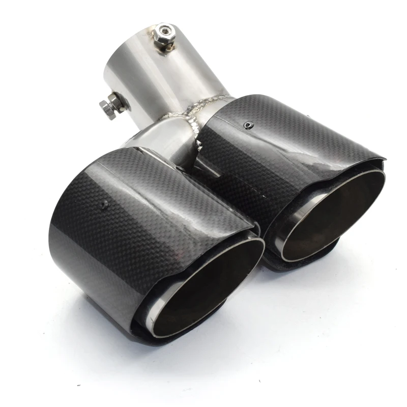 Наконечники глушителя из углеродного волокна автомобильная двойная выхлопная