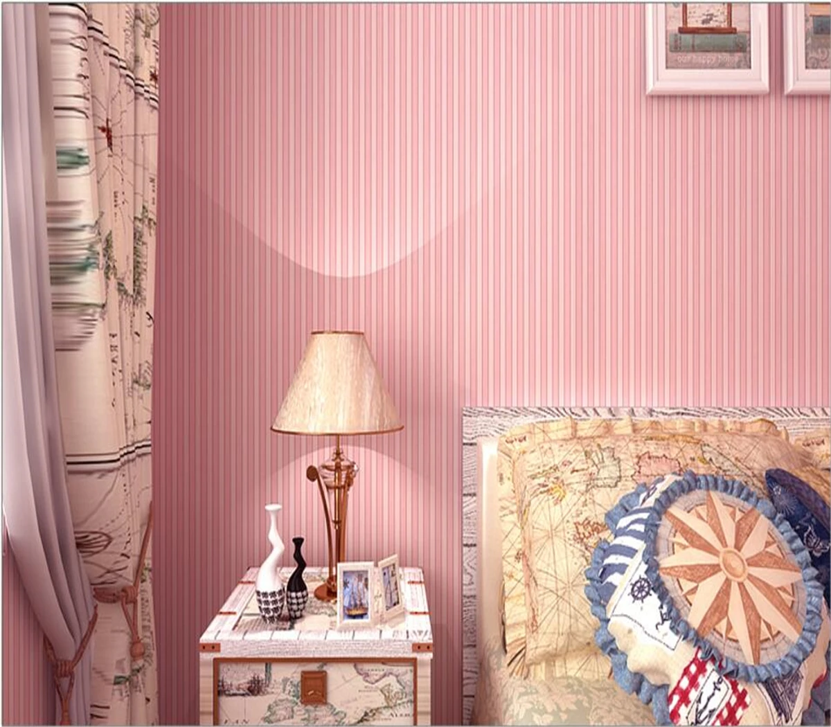 

Нетканые обои beibehang, простые зеленые обои в Вертикальную Полоску для спальни, гостиной, детской комнаты