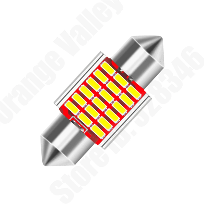 500 шт. лампочка Festoon c5w LED 31 36 39 41 мм 18 27 30 33 светодиода 3014 SMD для чтения автомобильного салона, освещение, постоянный ток 12 В.