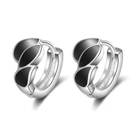 925 sterling silver hoop earrings black leaf earring for women fashion 2021 new jewelry