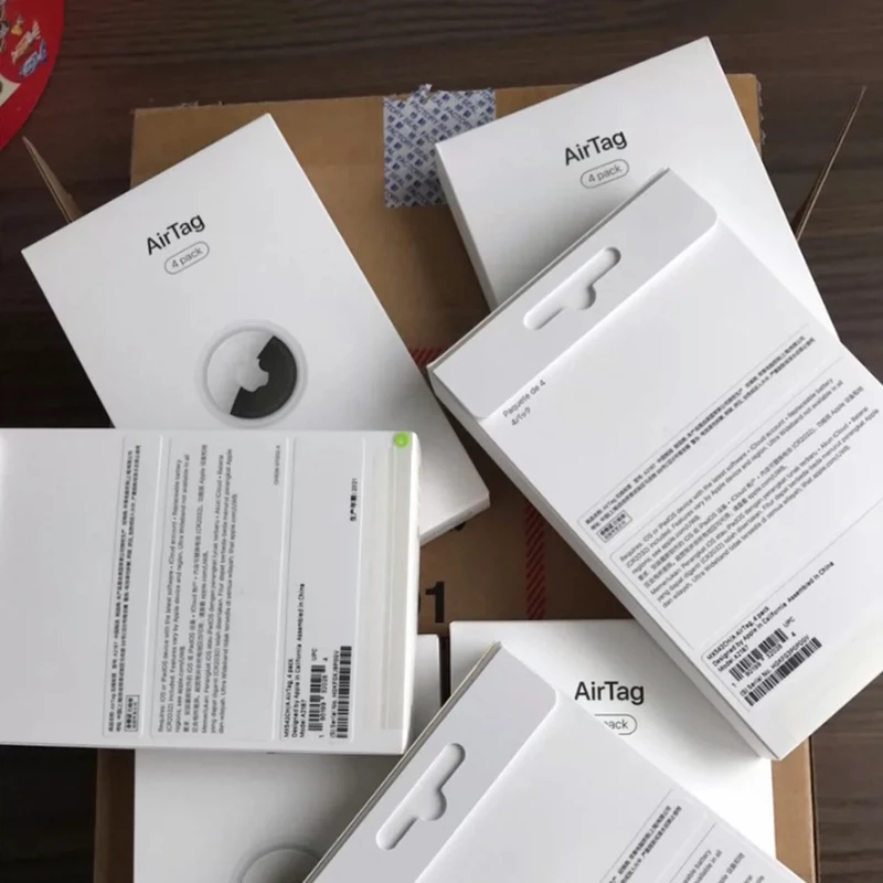 4 упаковки Apple AirTag Track Genuine --- (Поиск ключей Smart Tag Tracker GPS Label Locator для детей домашних