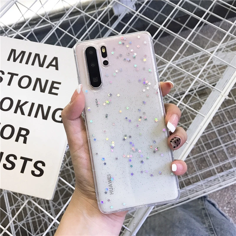 Прозрачный чехол P20pro со звездами для Huawei p20 lite p30pro honor 8x мягкие силиконовые чехлы