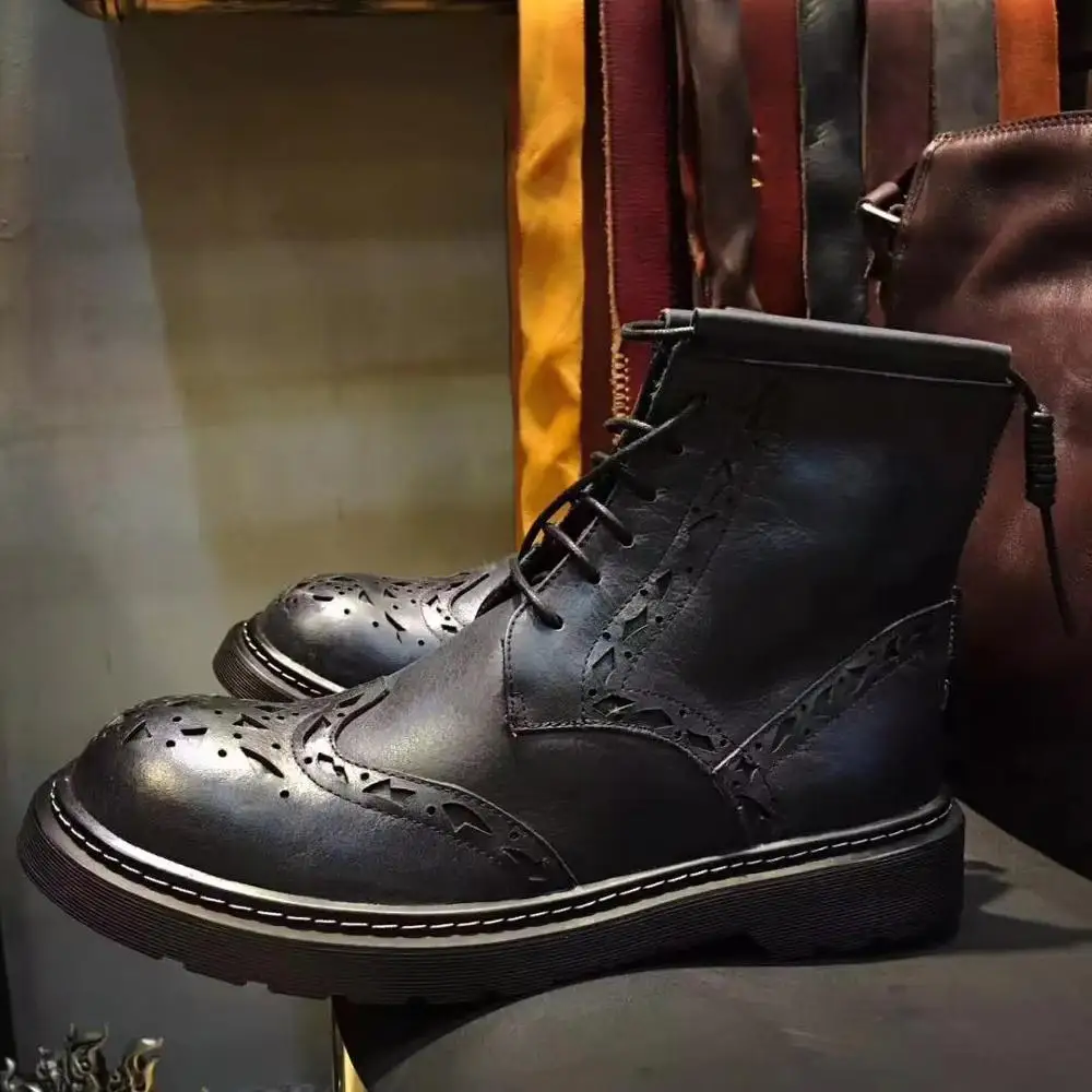 C3 высококачественные итальянские стильные Прочные ботинки броги ручной работы
