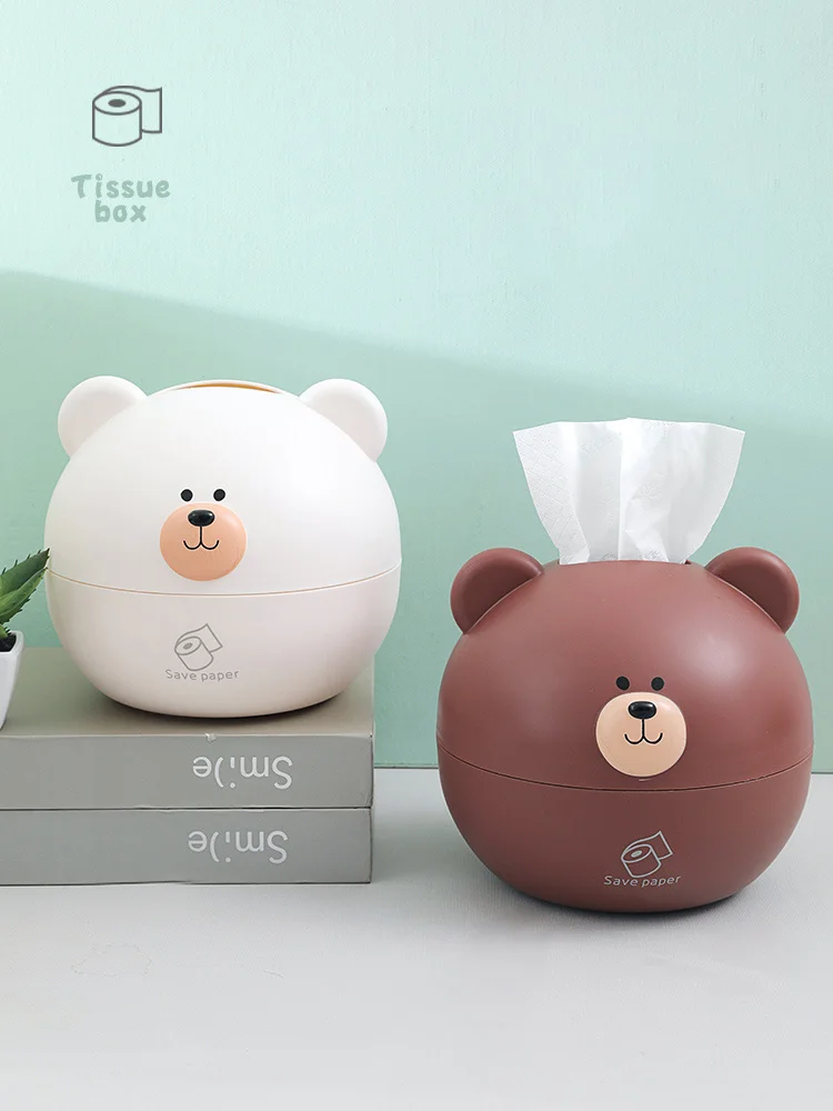 

vanzlife Domestic cartoon bear tissue boxe sitting room napkin paper carton paper suction box bedroom cute girl heart tissue box