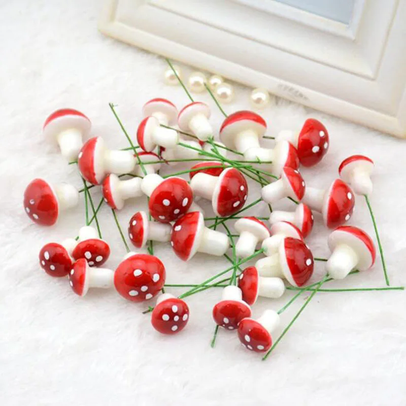 

30Pieces PE Mushroom Artificial Plants Diy Gifts Box Wedding Bridal Accessories Clearance Christmas Flowers Scrapbooking