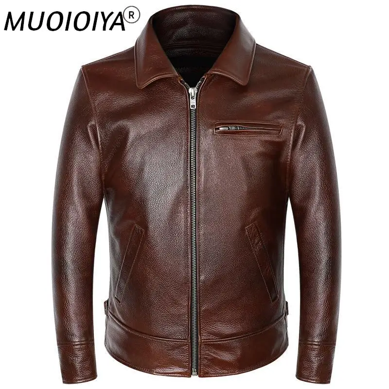 

2021 New Autumn Winter Men Brand Jacket Punk Multi Design Style Motorcycle Biker Cow Leather Jacket Male Fashion Coats W35