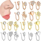 Кольцо-клипса для носа с изображением кролика, из нержавеющей стали