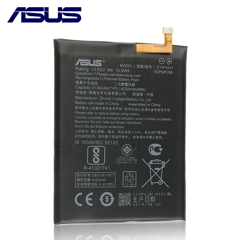 Оригинальный аккумулятор Asus C11P1611 для ASUS Zenfone 3 Max ZC520TL 4030 мАч|Аккумуляторы