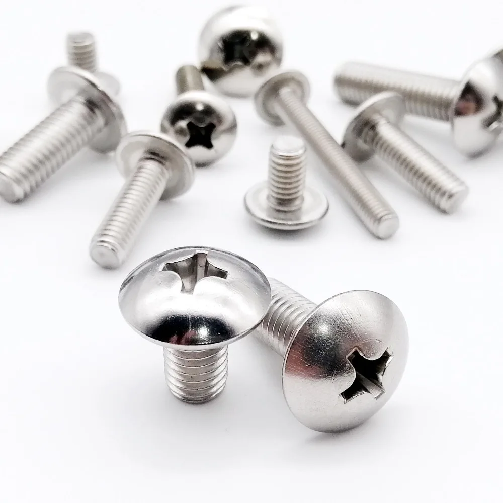 

10/50X M2 M2.5 M3 M4 M5 M6 M8 304 A2-70 stainless steel JISB1111T Phillips Truss Head Large Flat Round Cross Screw Bolt L=3-80mm