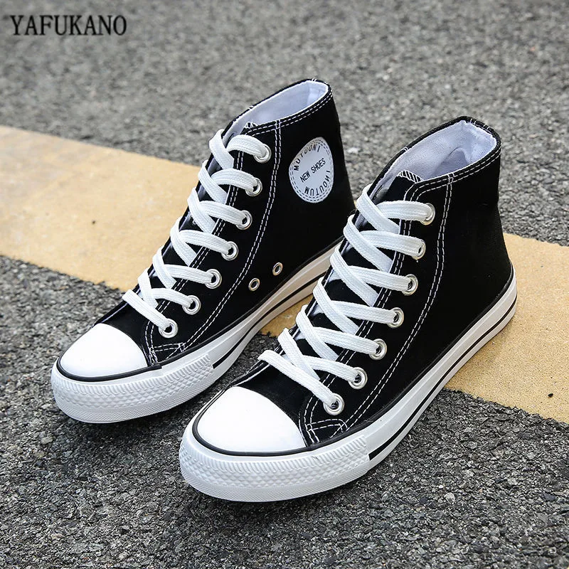 Women High-top Canvas Shoes Lovers Comfortable Sneakers Vulcanize Casual Chaussure Lace-up Ladies Trainers Footwear | Обувь