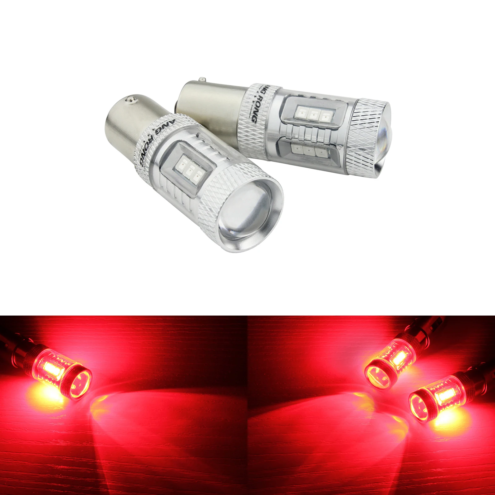 ANGRONG 2x красный 1156 BA15s P21W 382 Автомобильный светодиодный светильник 15 SMD 2835