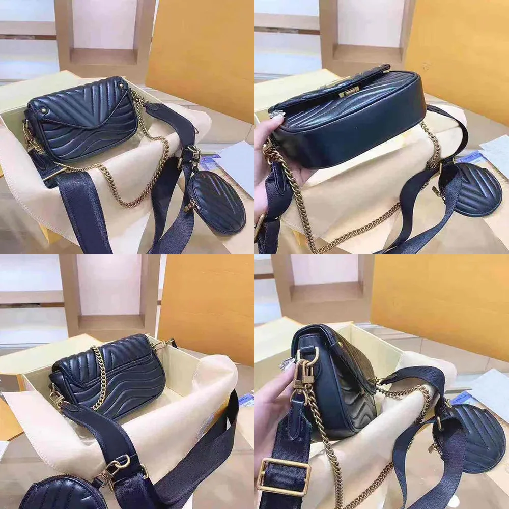 

Luxury Brands 2-piece Ladies Bag Handbag With Original Box Date Code Coin Purse Single Shoulderbag Messenger Multifunctional