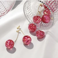 xiyanike 2020 korean fashion new cute simulation whole cherry earrings sweet romantic fruit stud earrings girl jewelry gift