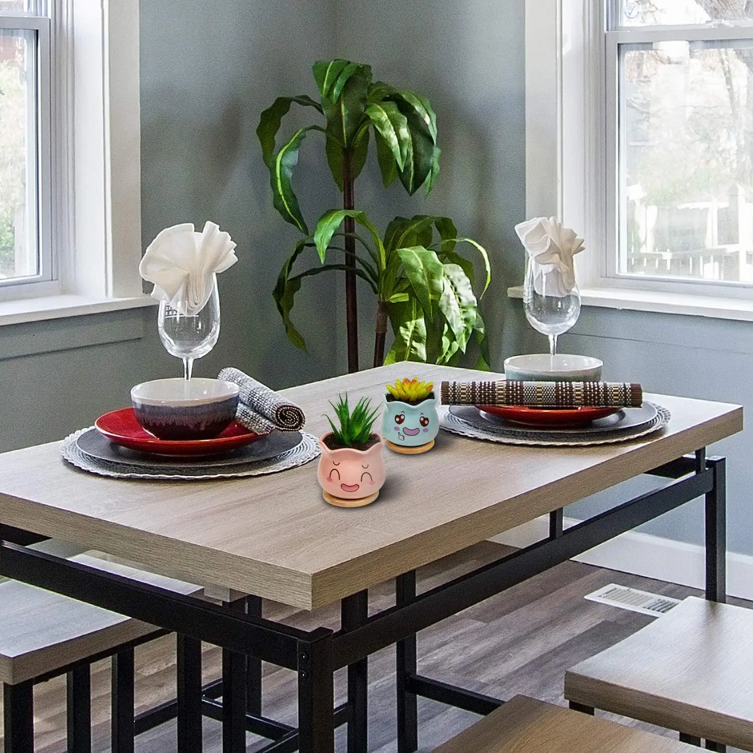 4 шт. 3 5 дюйма креативная Милая мультяшная фотография керамический плантатор для