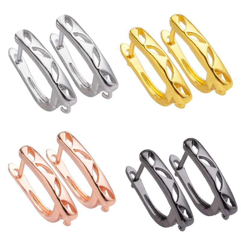 

17x14mm high quality silver color rose gold earrings hook clasp DIY earrings jewelry making supplies popular hollow design