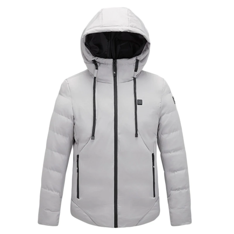 

Mens Winter Heated Coat USB Charging Electric Heating Warm Zipper Hoodie Jacket A69C