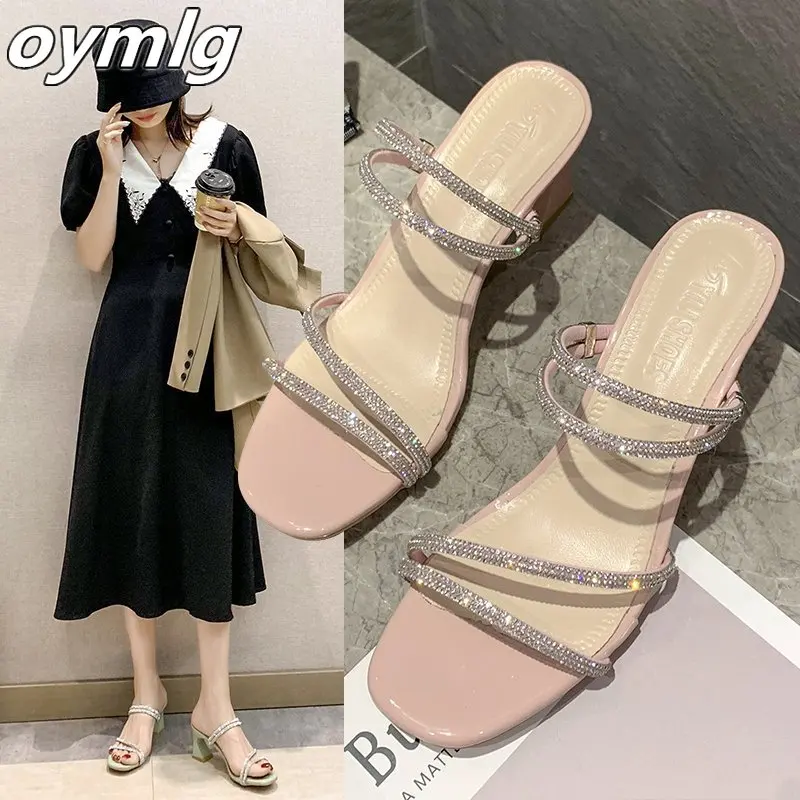 2020 летние новые с открытым носком сандалии со стразами женские сапоги на высоких