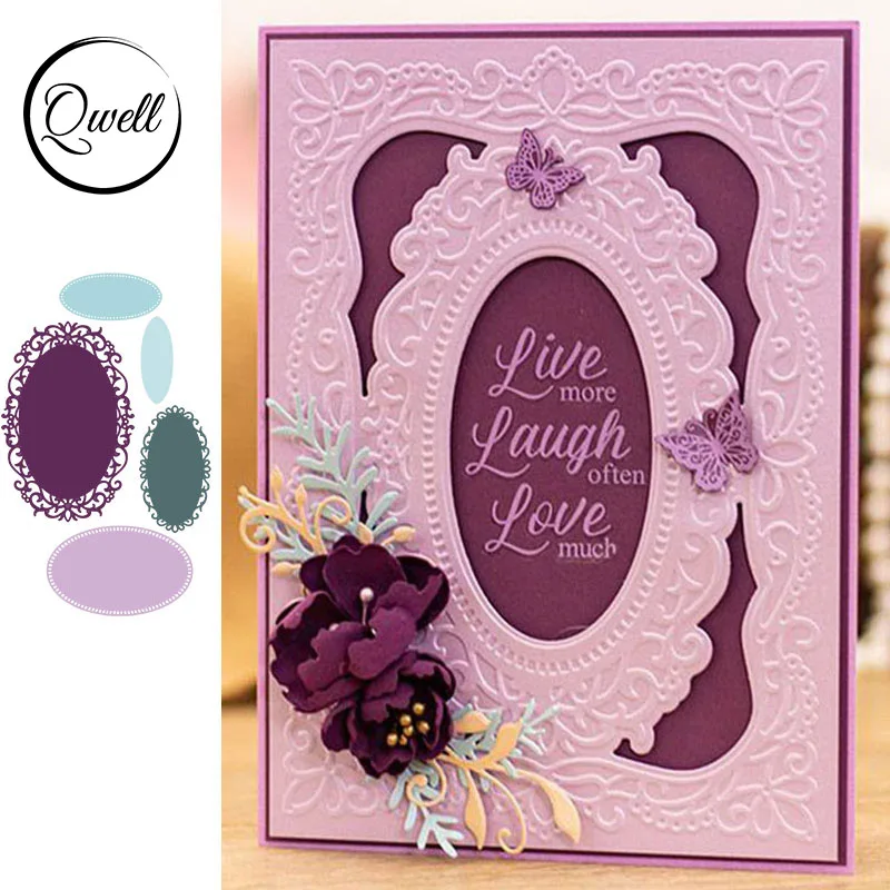 QWELL круглая рамка винтажные кружевные металлические Вырубные штампы для