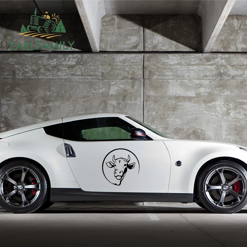 

EARLFAMILY 58cm x 58cm Fashion Reflective Big Car Stickers Jersey Cow Wall Animal Car Styling Waterproof Car Wrap Decals Kit