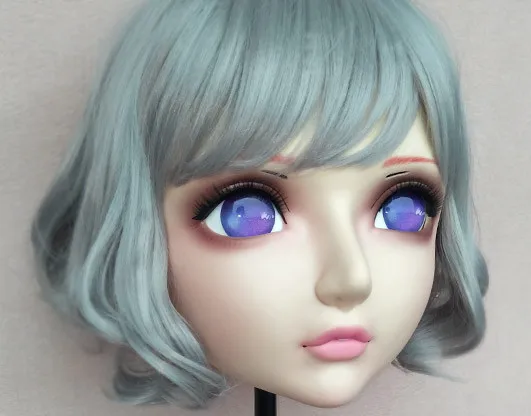 

(DM045) Girl Sweet Resin Japanese Anime Kigurumi Mask Cosplay Lolita Lifelike Crossdressing Masks Dressing with BJD Eyes