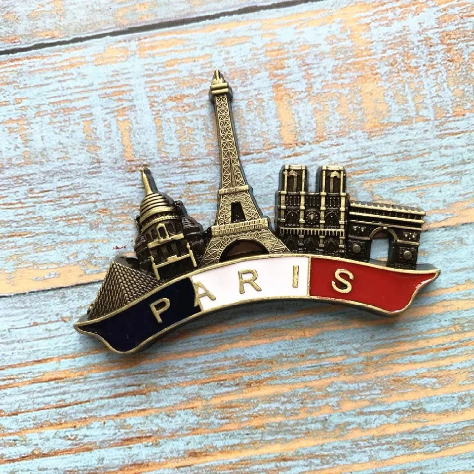 

Металлические магниты для холодильника "Россия, Франция, Париж, Дубай"