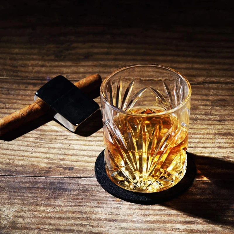 

Whiskey Glasses Premium Lead Free Whiskey Glass Rock Style Old Fashioned Glass For Drinking Scotch, Bourbon Set of 4-10oz