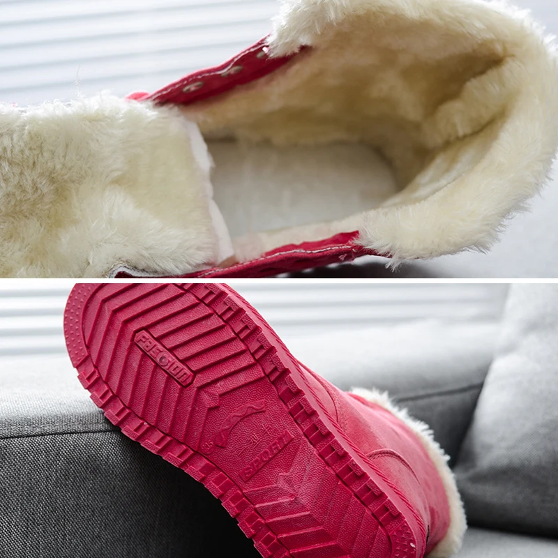 

Free shipping Women Boots Faux Suede Snow Boots Women Ankle Boots Warm Fur women booties Solid Winter Boots Leather Women Shoes