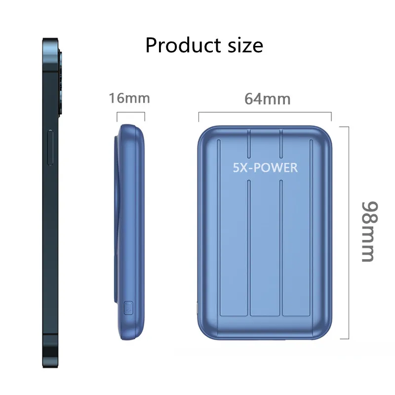 

For MagSafe Power Bank 15W Magnetic Power Pack Wireless Charging For iPhone 12 Pro Max Xiaomi 5000mAh Mobile Power Supply