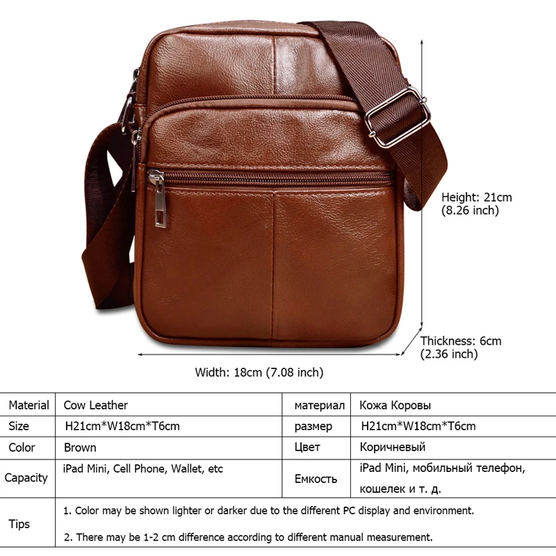 

New Men Bags Genuine Leather Men's Messenger Bags Business Casual Man Shoulder Bag Small Crossbody for Man Bolsa Masculina