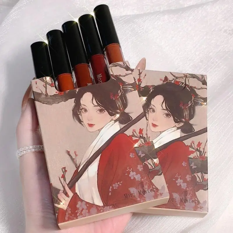 

New 5pcs Set Lip Glaze Blind Box Lipstick Matte Velvet Lipsticks Party Lipstick Lip Gloss Lips Makeup Waterproof Cosmetics TSLM1