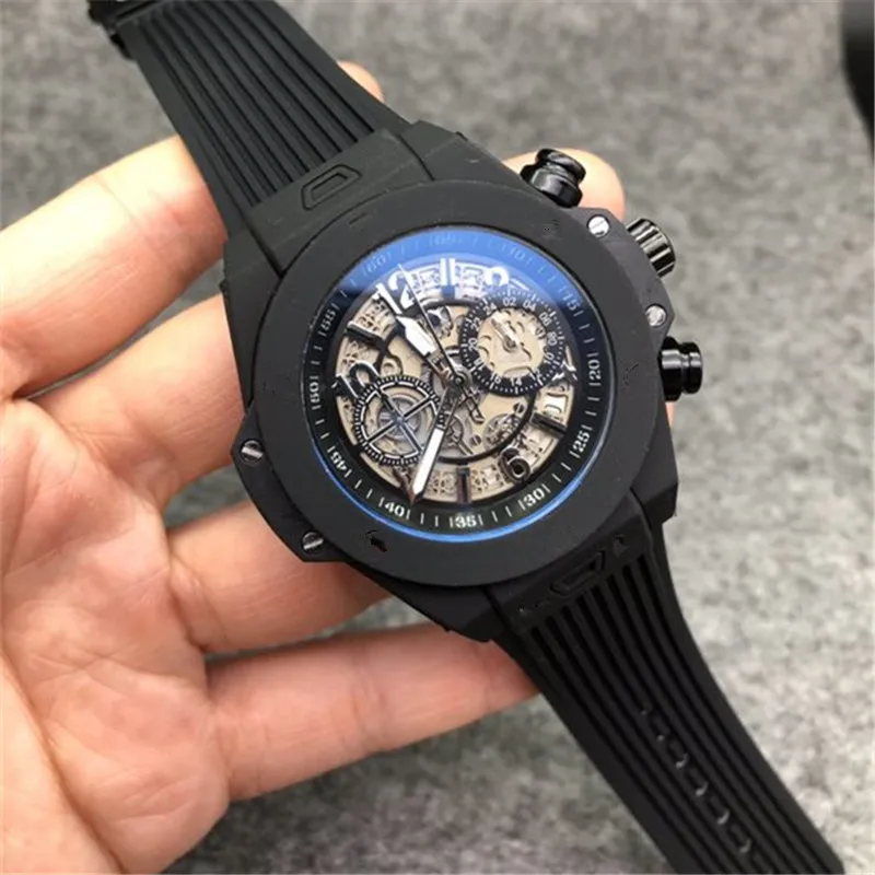 

3A Men Hollow out Watches screw embedded in design luxury fashion brand quartz stopwatch chronograph watchbig bang watch for men