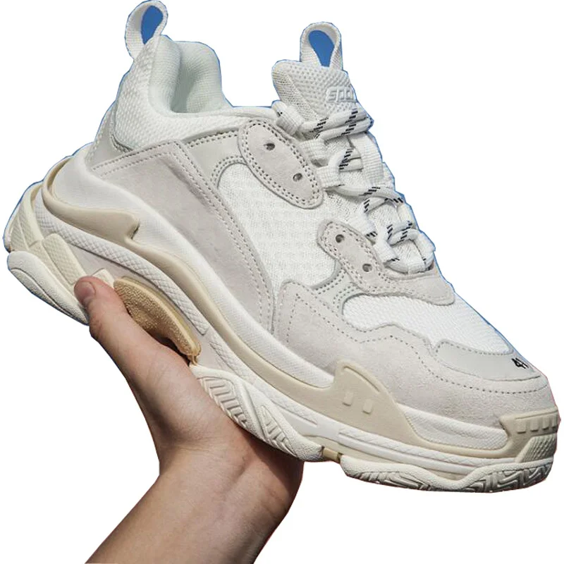 

Women Sneakers Shoes White 2021 Spring Sport Thick Sole Lady Leisure Shoes Lace Up Comfortable Women Chunky Sneakers FSA4